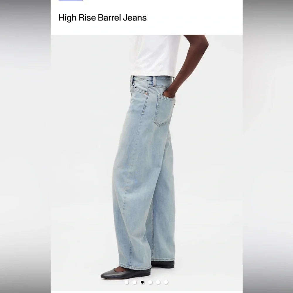 GAP High Rise Barrel jeans SZ 27 - Picture 2 of 7